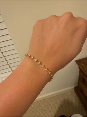 10k Gold Bezel and Lab Diamond Tennis Beacelet